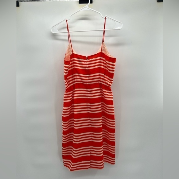 J. Crew orange white striped dress sleeveless size 2 spring 2013 blouson - Picture 3 of 8